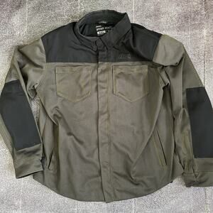 Men's Icon Upstate Padded Motorcycle Black Green Mesh CE Riding Jacket Sz 2XL